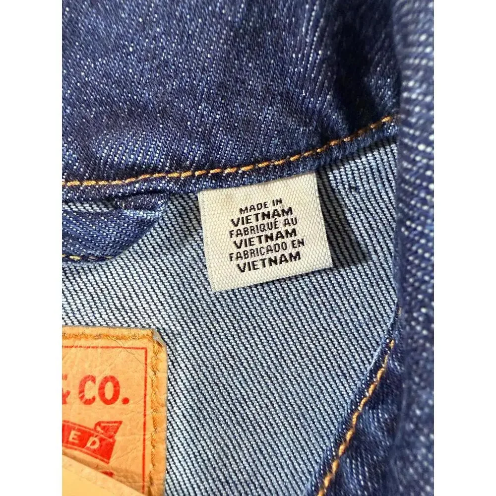 NWT Levi's Men's Trucker Stretch Denim Dark Blue Wash Jacket Size Small - Picture 6 of 9